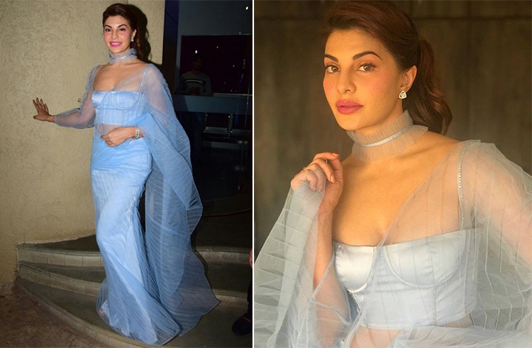 Jacqueline Fernandez in Shehlaa Sari Gown