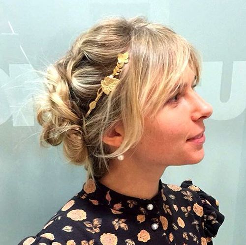 Messy Updo With Side Bangs