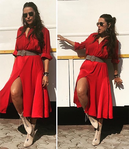 Neha Dhupia in Marks and Spencers label