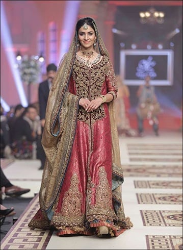 Onion Pink Zardozi Bridal Dress With Dupatta