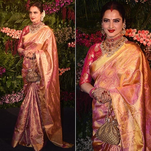 Rekha at Anushka Sharma and Virat Kohli Reception