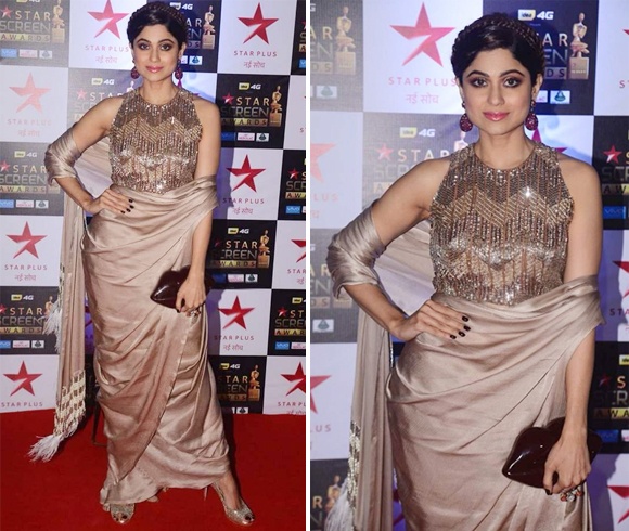 Shamita Shetty at Star Screen Awards 2017