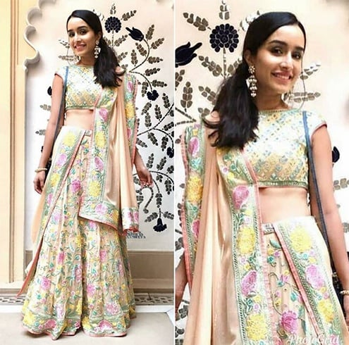 Shraddha Kapoor in Abu Jani Sandeep Khosla lehenga