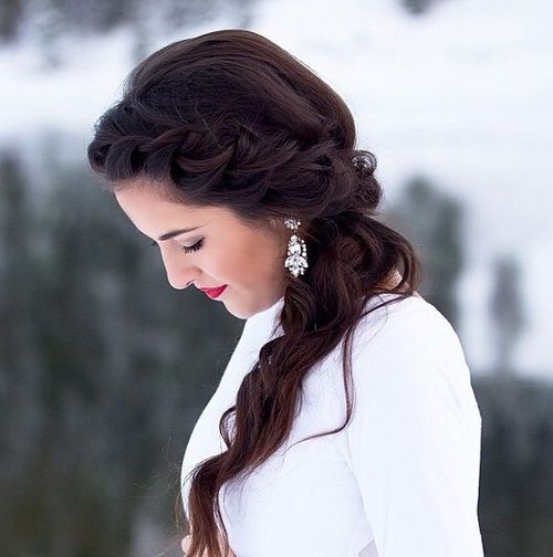 Side Braid And Wavy Pony