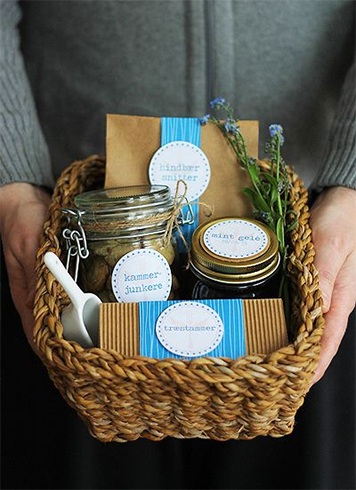 Woven Basket And Wooden Gift Box