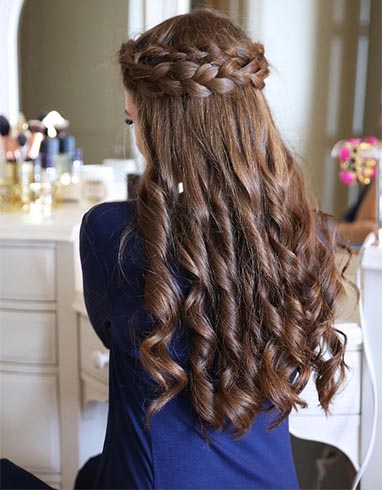 Braided Crown With Curls