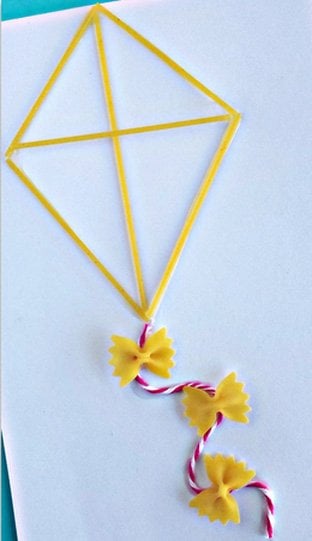 Kite Craft With Pasta Designs