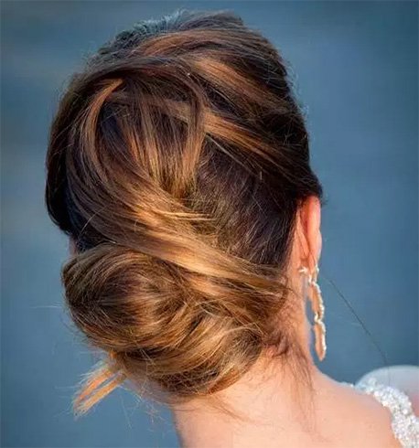 Vertical Low Bun Hairstyle