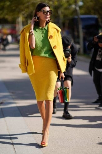 Wear Mustard Yellow Skirt Suit