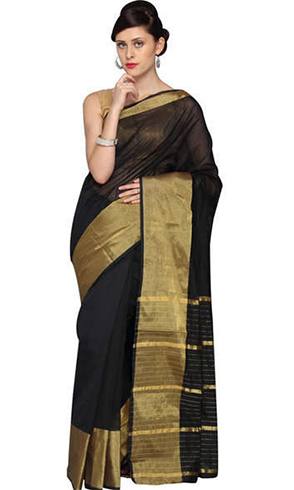 Makar Sankranti Black Saree