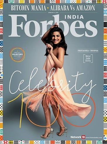 Priyanka Chopra on Forbes Celebrity 100 List Cover January 2018