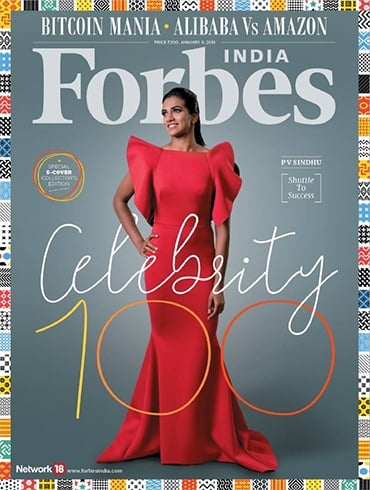 PV Sindhu on Forbes Celebrity 100 List Cover January 2018