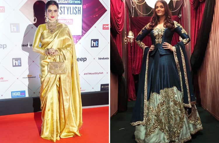  Rekha and Aishwarya Rai at HT Most Stylish Awards 2018