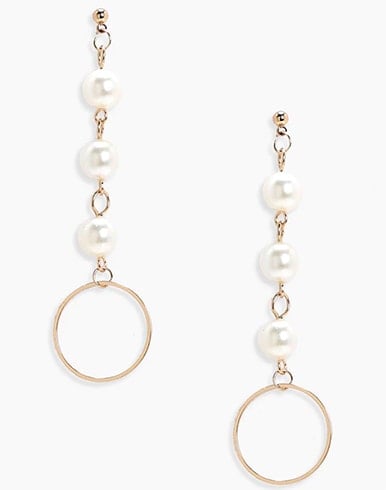 Rosie Pearl Drop Circle Earrings In Gold