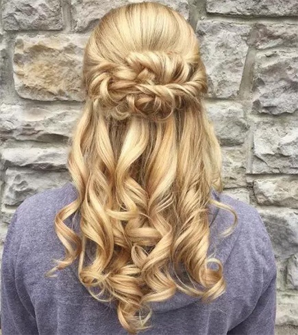 Blonde Half Updo