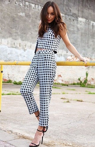 Fashionable Gingham Suit