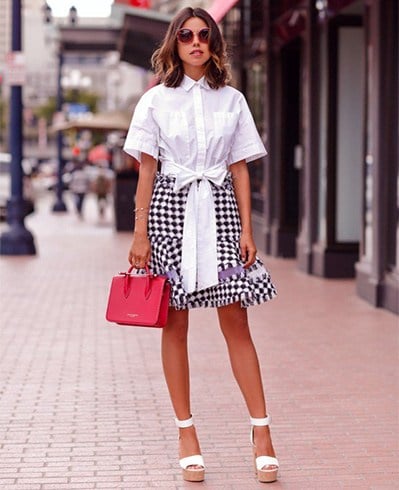 White Shirt And Gingham Outfit