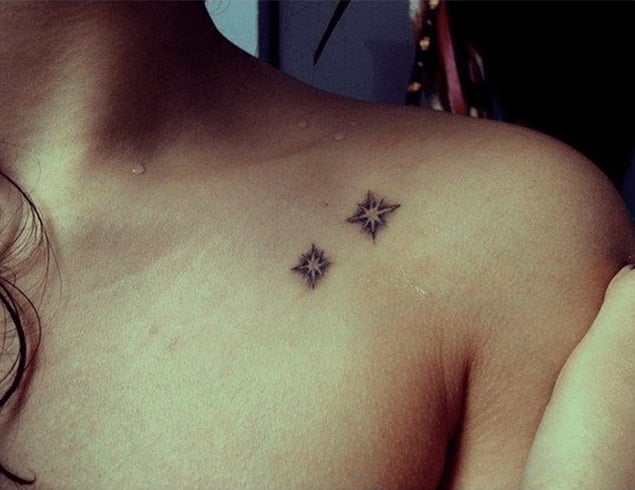 Cute Collarbone Star Tattoo