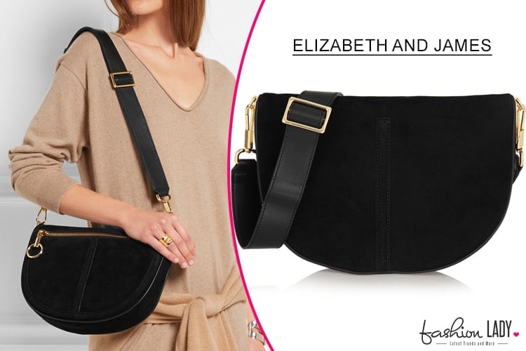 Elizabeth and James Scott Moon Small Suede Shoulder Bag