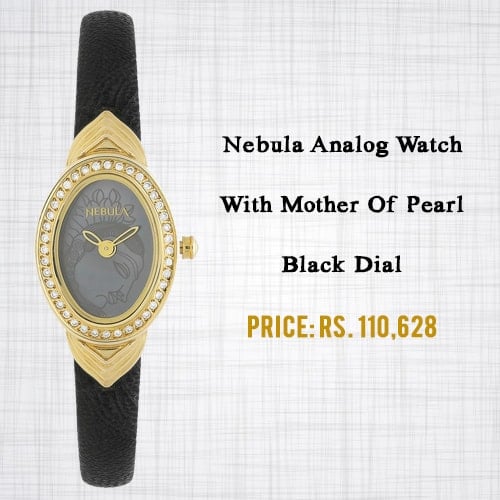 Nebula Analog Watch With Mother Of Pearl Black Dial