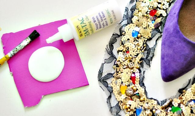 Paste Sequins on Lace With Glue