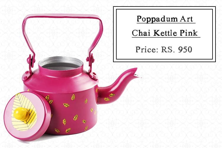 Poppadum Art Chai Kettle Pink