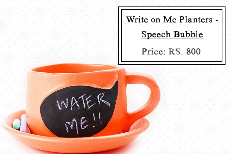 Poppadum Art Water Me Planter Speech Bubble Orange