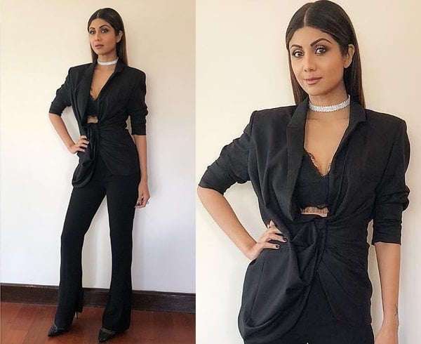 Shilpa Shetty in Jacquemus pantsuit