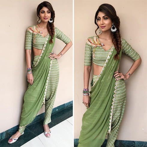 Shilpa Shetty in Roshni Chopra Design sari