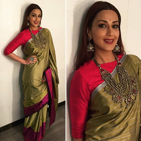 Sonali Bendre in Payal Khandwala sari