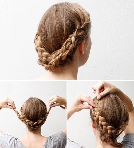 Updo With Three-Strand Braid