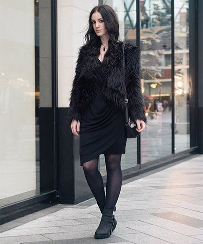 Cropped faux fur coat