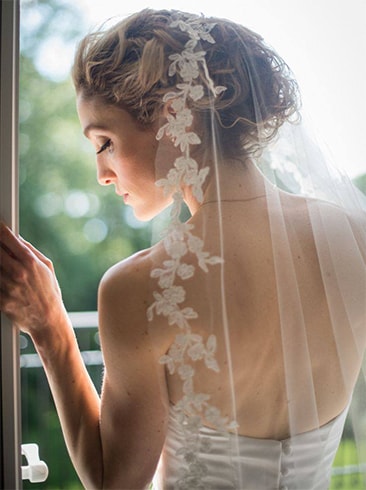 Curly Updo with Veil