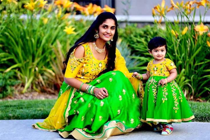 Indian Mother Daughter Cute Outfits