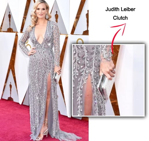 Molly Sims with a Judith Leiber clutch