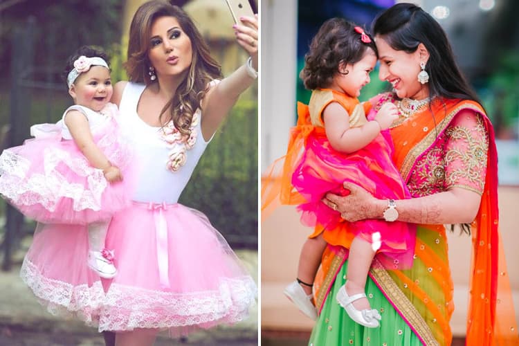 mom and daughter matching traditional dress