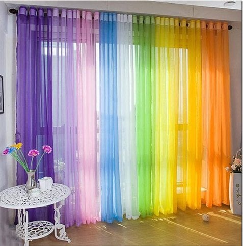 Old colorful dupattas into curtains