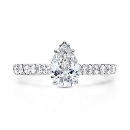 Pear cut diamond engagement ring