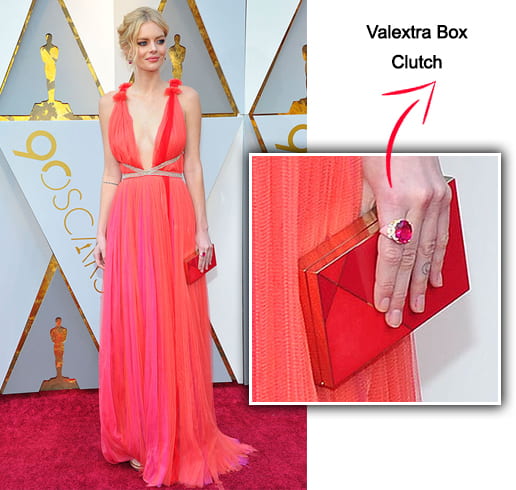 Samara Weaving Valextra Box Clutch