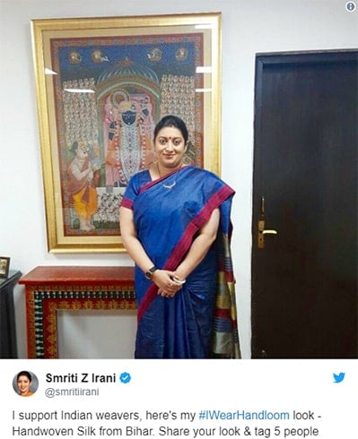 Smriti Irani Handloom Saree