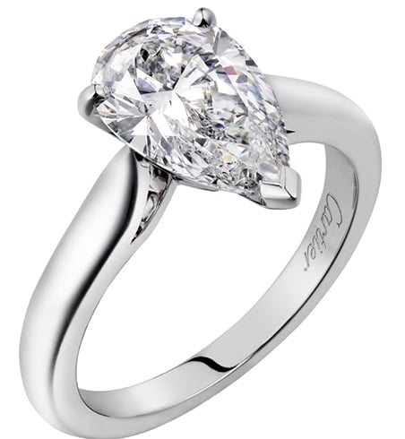 Solitaire Ring Pear Shaped Diamond