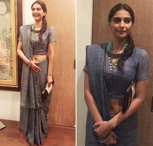 Sonam Kapoor in Handloom Cotton Saree