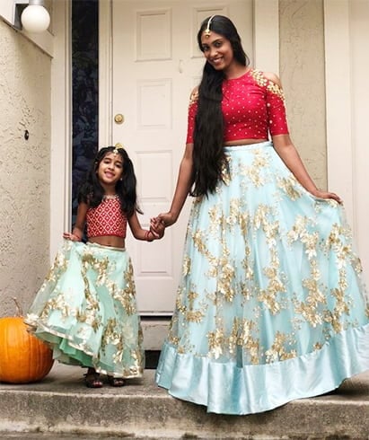 Traditional Mother and Daughter matching dresses