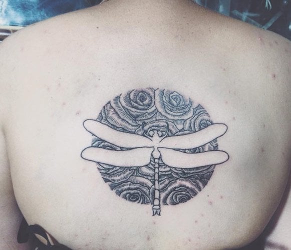 Negative Space Dragonfly Piece