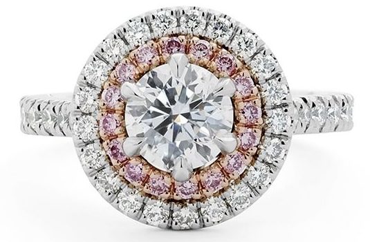 Pink Diamond Halo Ring