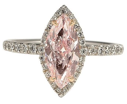 Pink Marquise Diamond Ring