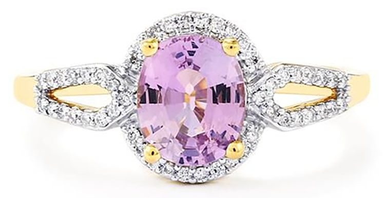 Pink Tanzanite Ring with Diamonds