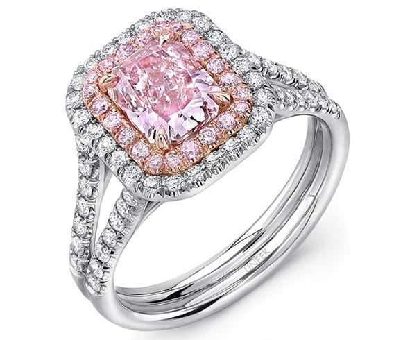 Radiant Pink Double Halo Ring