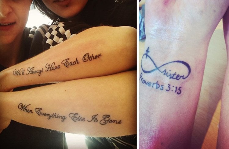 95 Superb Sister Tattoos  Matching Ideas Colors Symbols