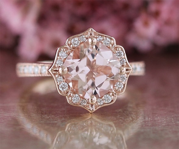 Vintage Floral Pink Ring